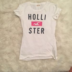 White t-shirt with black letters